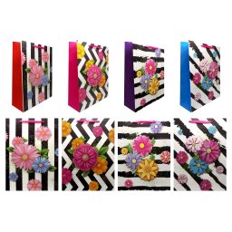 KESA UKRASNA XL 40X30X12CM OP23026 CRNO BELA POZADINA SA CVEĆEM WY