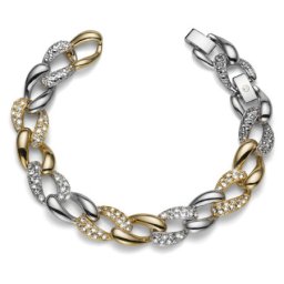 Oliver Weber ženska rank gold crystal zlatna narukvica sa swarovski belim kristalom ( 32088 )
