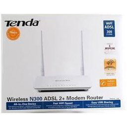 Tenda Modem ADSL 2+ Router Wi-Fi N300 with USB 2.0