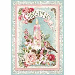 DFSA4315 Pirincani papir A4 Pink Christmas candle