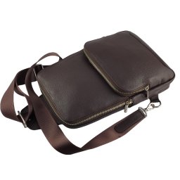 Velika braon kožna torba preko grudi i preko leđa - Crossbody braon