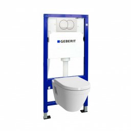 WC SET - Geberit ugradni vodokotlić sa zid nos.+ Geb beli taster+Vitra S50 konz. wc šolja+wc soft close daska
