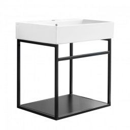 Postolje sa lavaboom HATRIA BAHIA_13 80x46.5 crno metalno - konzolno