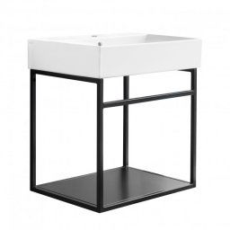 Postolje sa lavaboom HATRIA BAHIA_13 80x46.5 crno metalno - konzolno