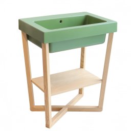 Lavabo sa postoljem COLAVENE ALAQUA verde bamboo mat 70x50