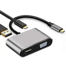 Adapter-konverter USB Tip C na HDMI 4K/VGA/1xUSB 3.0/Type C Linkom