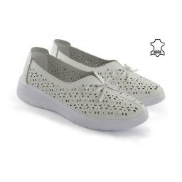 Kožne ženske espadrile 2794BL bele