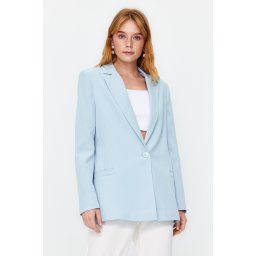Trendyol Light Blue Regular Lining Detailed Woven Blazer Jacket