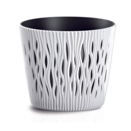 Saksija Sandy sa uloškom - bela S449 / 13 cm