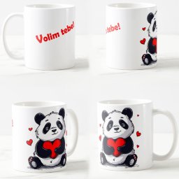 Keramicka šolja Volim te (panda)