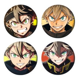 Black Clover Paket set bedževi 37mm anime (4 kom)