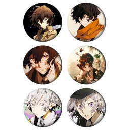 Bungo Stray Dogs Paket set bedževi 37mm anime (6 kom)