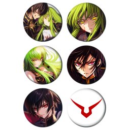 Code Geass Paket set bedževi 37mm anime (6 kom)