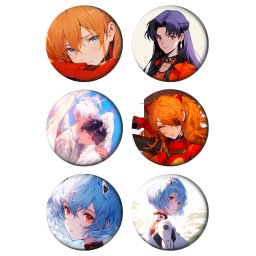 Evangelion Neon Genesis Paket set bedževi 37mm anime (6 kom)