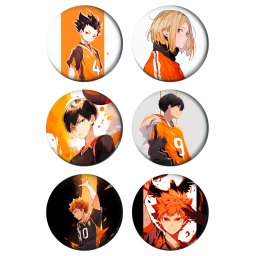 Haikyu! Paket set bedževi 37mm anime (6 kom)