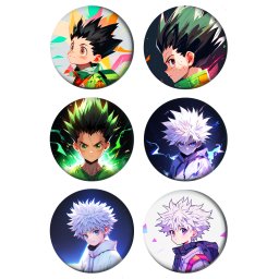 Hunter x Hunter Paket set bedževi 37mm anime (6 kom)