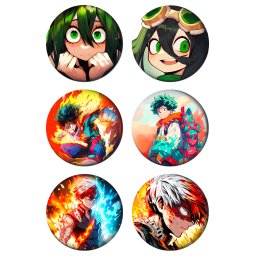 My Hero Academia Paket set bedževi 37mm anime (Moja akademija heroja)(6 kom)
