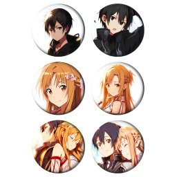 Sword Art Online Paket set bedževi 37mm anime (6 kom)