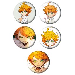 The Promised Neverland Paket set bedževi 37mm anime (5 kom)