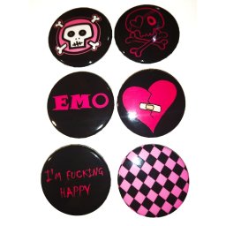 Paket set bedževi 37mm Emo (6 kom)