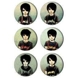 Paket set bedževi 37mm Emo boy (6 kom)