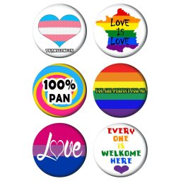 Paket set bedževi 37mm LGBT (6 kom)