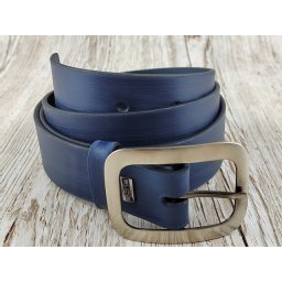 Ženski teget brušeni kožni kaiš za jeans
