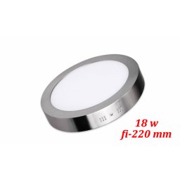 Okrugli nadgradni LED panel 18 W sa hromiranim okvirom