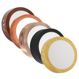 Led paneli u boji DRVETA test (Oblik: KRUG, Snaga panela: 18w, Boja okvira: CRNA)
