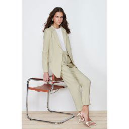 Trendyol Light Mint Blazer Jacket-Pants Woven Bottom-Top Set