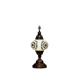 Stona lampa, mozaik crno-bijeli, prečnik 15 cm