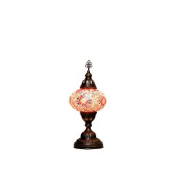 Stona lampa, mozaik crveno/bijelo/žuti, prečnik 15 cm