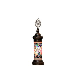 Stona lampa-cilindar, plavo/crveno/žuti mozaik