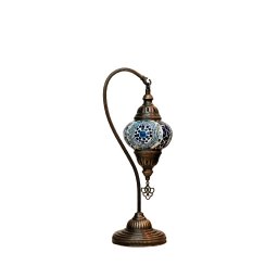 Stona lampa "Labud", mozaik bijeli/plavi, prečnik 15 cm