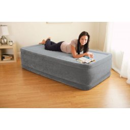 Intex twin comfort-Vazdušni krevet sa ugradjenom pumpom 99x191x 46cm – Fiber Tehnologija ( 64412ND )