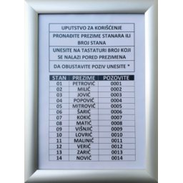 Tehtel Ram za spisak stanara A5 aluklik ( 0927 )