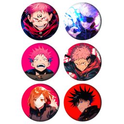 Jujutsu Kaisen Paket set bedževi 37mm anime (6 kom)