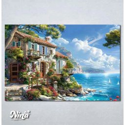 Slike na platnu Kuca sa pogledom na more Nina563P