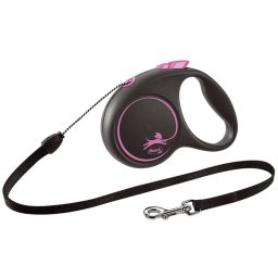 Flexi Povodac Black Design S Cord 5m - Roze