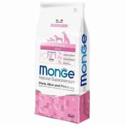 Monge Natural Superpremium Dog All Breeds Puppy And Junior Monoprotein Pork With Rice And Potatoes 12 kg