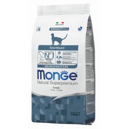 Monge Natural Superpremium Cat Sterilised Monoprotein Trout - 1.5 kg