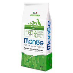 Monge Natural Superpremium Dog All Breeds Adult Monoprotein Rabbit With Rice And Potatoes - 12 kg