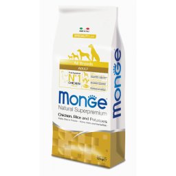 Monge Natural Superpremium Dog All Breeds Adult Monoprotein Chicken With Rice And Potatoes - 12 kg