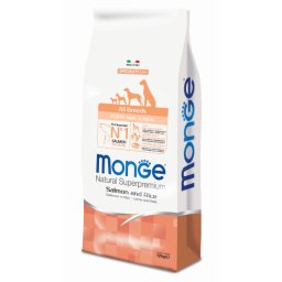 Monge Natural Superpremium Dog All Breeds Puppy And Junior Monoprotein Salmon With Rice - 12 kg