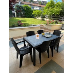 Baštenska garnitura - Duži sto + 6 Amelia stolica