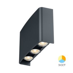 SPOLJNA ZIDNA LED LAMPA 6X1W 3IN1 SIVA BRAYTRON