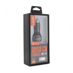 Auto punjac LDNIO C503Q Quick Charge 3.0 2xUSB 3.6V 3.0A sa iPhone kablom crni