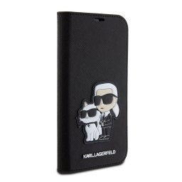 Torbica Karl Lagerfeld Saffiano BP Nft Karl&Choupette za iPhone 15 Pro 6.1 crna(KLBKP15LSANKCPK)