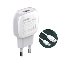 Kucni punjac LDNIO A1306Q QC3.0, 18W, sa iPhone lightning kablom