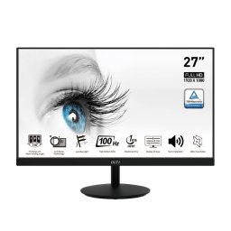 Monitor MSI 27", MSI PRO MP271A, Flat, FHD, IPS, 100Hz, 1ms MPRT, HDMI / DP